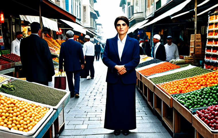 **

"A professional woman wearing a modest business suit, standing in a bustling Istanbul marketplace, fully clothed, appropriate attire, safe for work, perfect anatomy, natural proportions, professional photography, high quality."

**