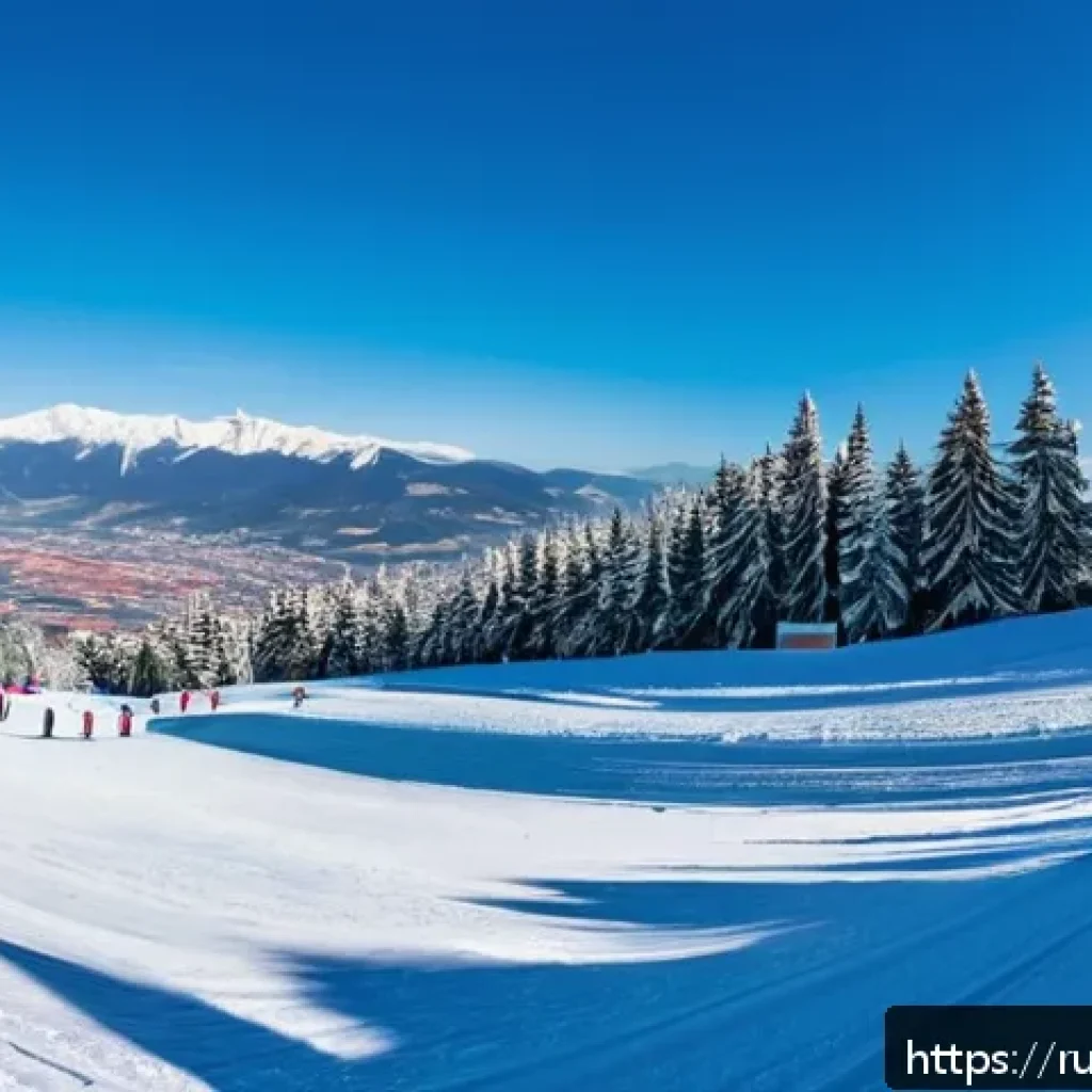 불가리아 스키 리조트 추천 - A panoramic winter scene of Bansko ski resort in Bulgaria showcasing a variety of ski slopes for all...